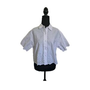 White Eyelet Women's Blouse